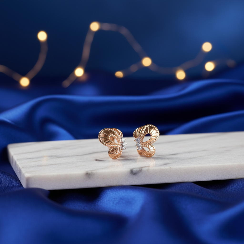 Butterfly Wings Earrings - Rose Gold